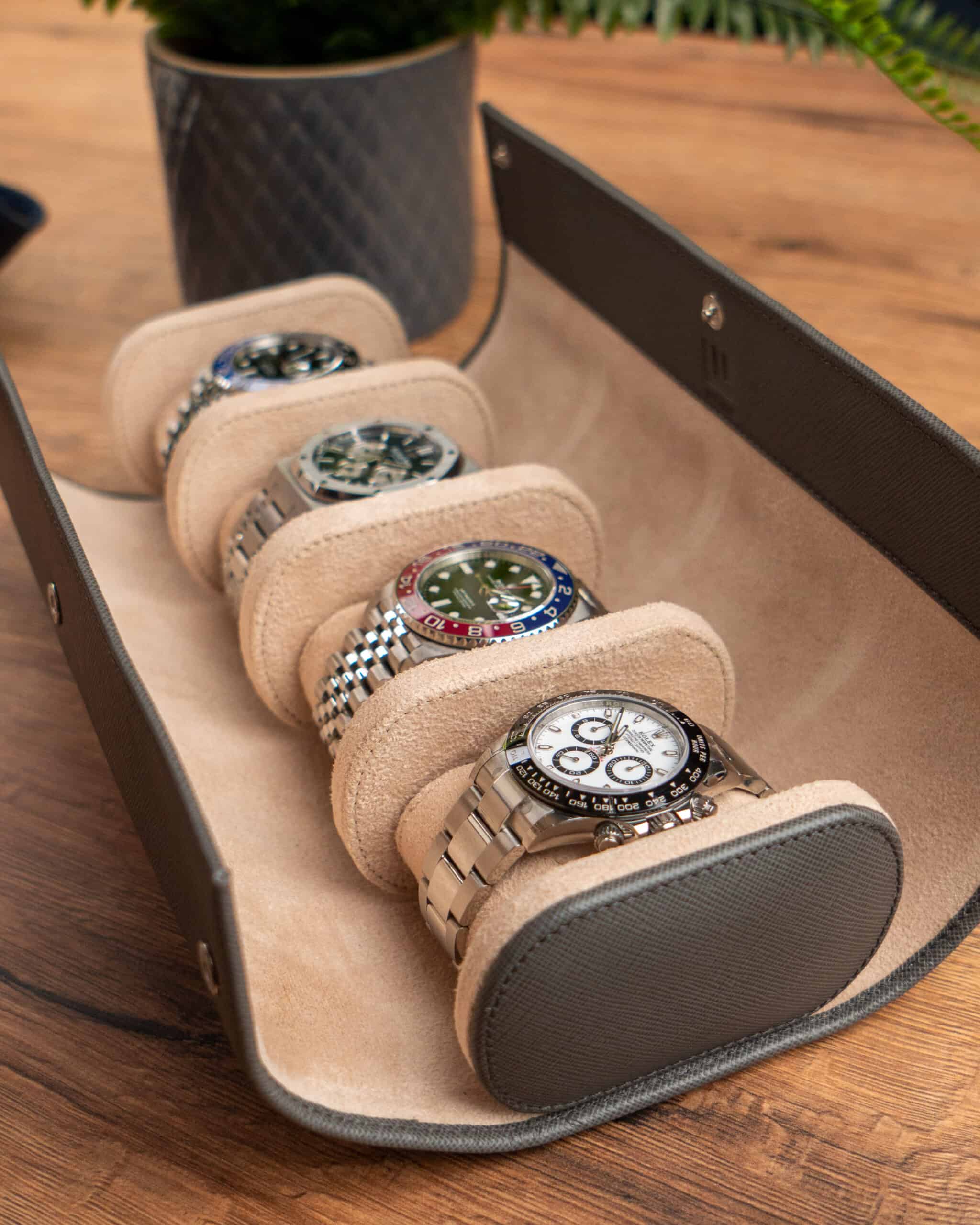 Grey Saffiano Four Watch